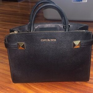 Michael Kors Black Tote with Gold Details